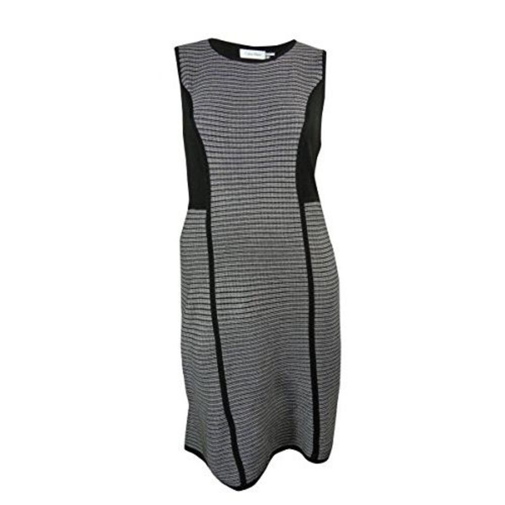Calvin Klein Women's Round Neck Sleeveless Knit Sweater Dress - Black